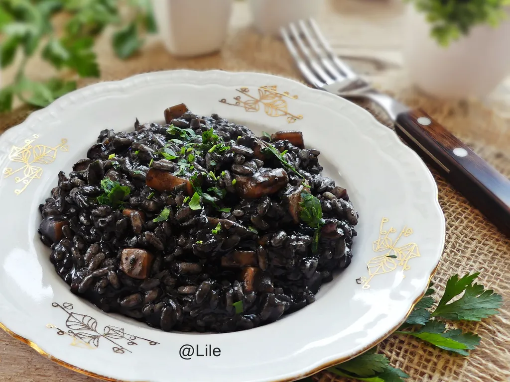 Black cuttlefish risotto signature dish
