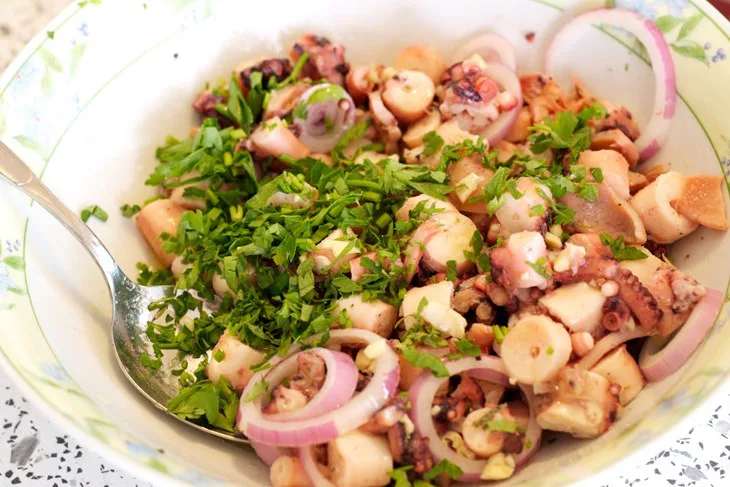 Octopus salad signature dish